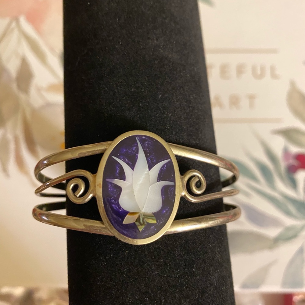 Silver Statement Open Bangle - image 1